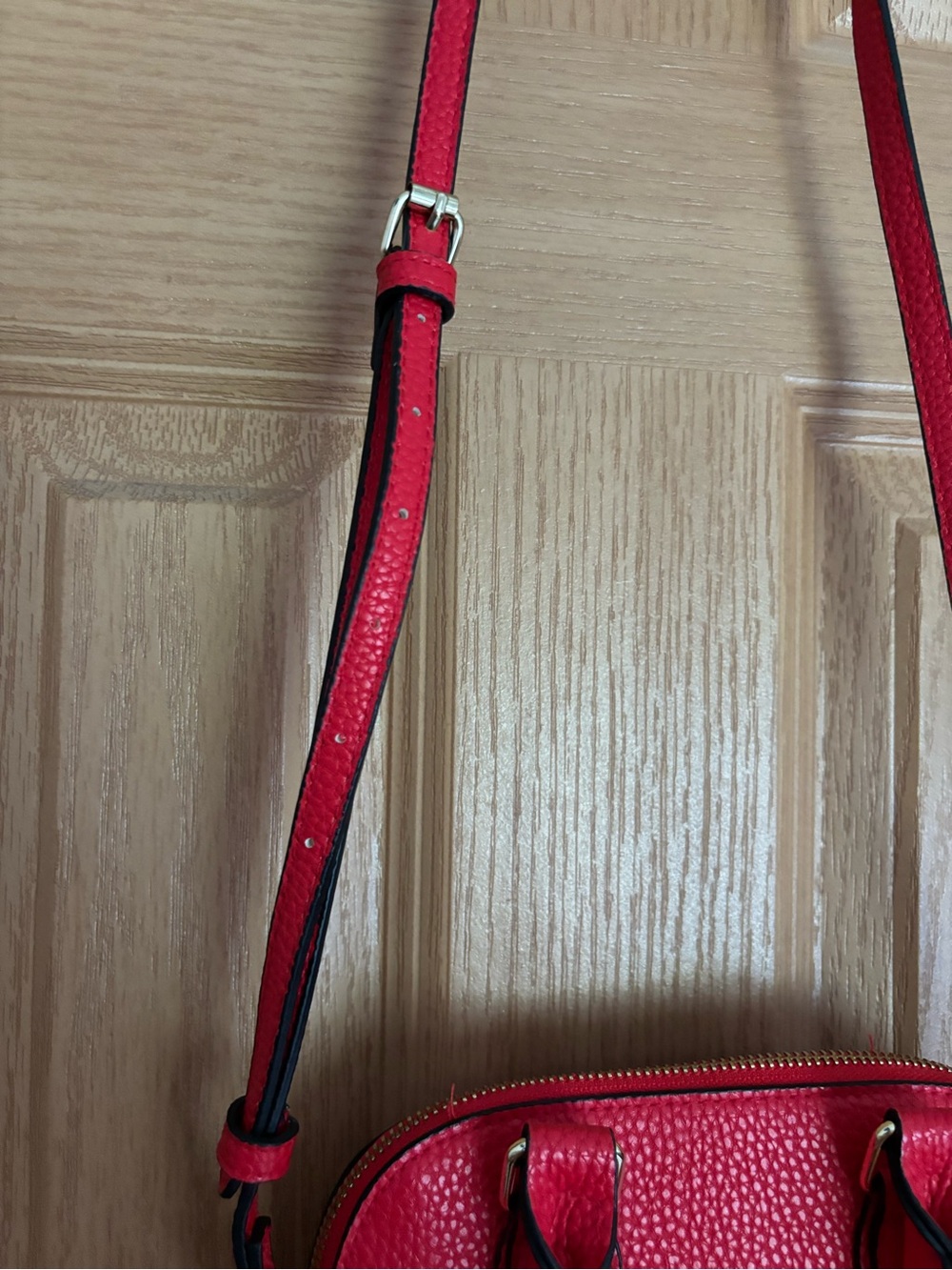 a new day Red Pebble Leather Mini Crossbody Purse - Picture 8 of 11